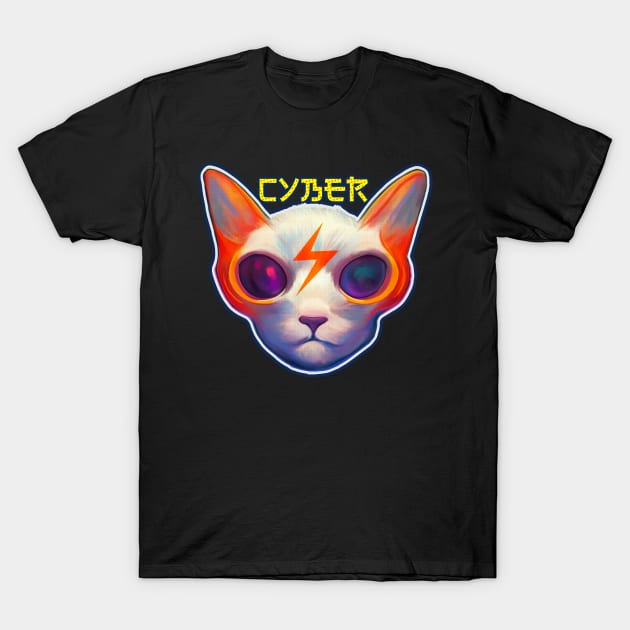 Cyber cat T-Shirt by Meakm